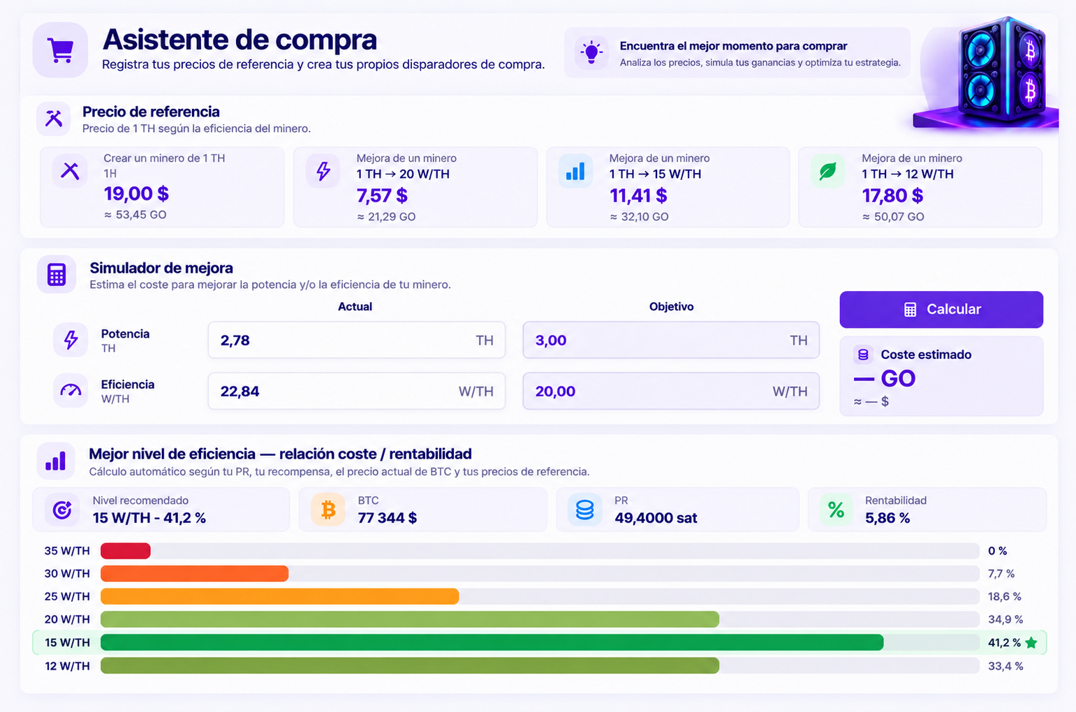 Asistente de compra GreedyHQ